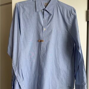 J. Crew Men's Casual Light Blue Button Down Shirt